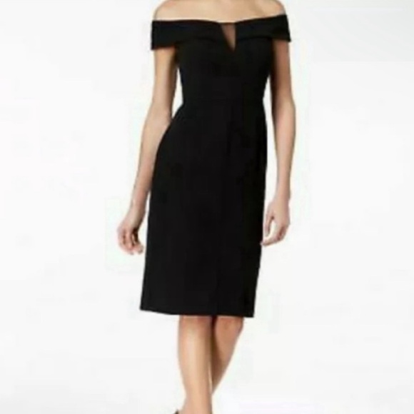Vince Camuto Dresses & Skirts - Vince Camuto black off shoulder midi sheath dress 2